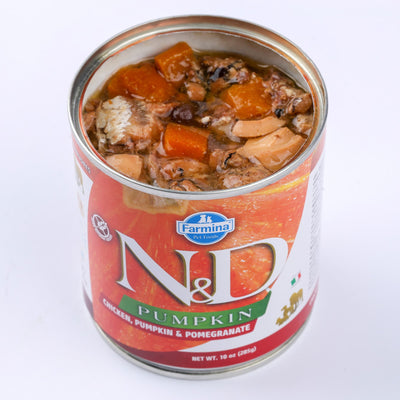 Farmina N&D Pumpkin, Pui și Rodie, Adult, Hrană Umedă pentru Câini – 285 g