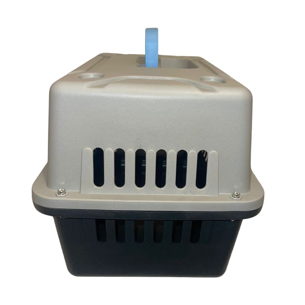 Cusca transport caini si pisici - Talie mica 48x32x30cm | Gri/Bleu