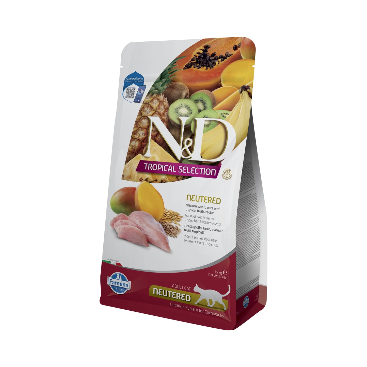 Farmina N&D Tropical Selection, Pui și Fructe Tropicale, Pisici Sterilizate