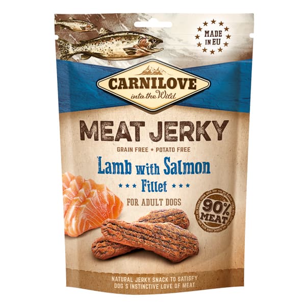 Carnilove Jerky Snack Lamb with Salmon Fillet – Recompense Câini 100g