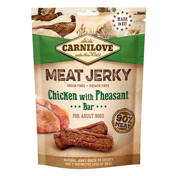Carnilove Jerky Snack Chicken with Pheasant Bar – Recompense Câini 100g