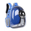 Rucsac transport animale cu fereastra bubble, caini si pisici, albastru, ventilatie multipla, 42x28x31 cm