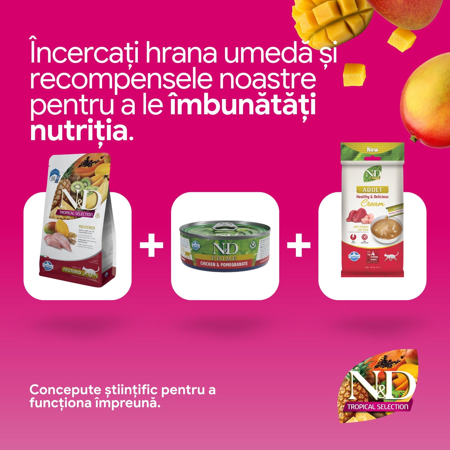 Farmina N&D Tropical Selection, Pui și Fructe Tropicale, Pisici Sterilizate
