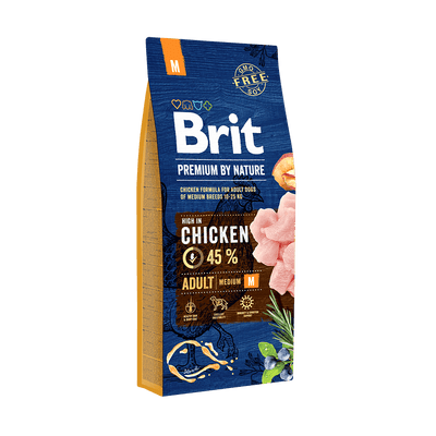 Brit Premium by Nature Adult hrană uscată câini talie medie – pui
