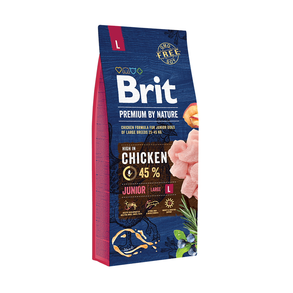 Brit Premium by Nature Junior hrană uscată câini talie mare – pui
