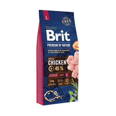 Brit Premium by Nature Junior hrană uscată câini talie mare – pui
