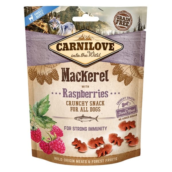 Carnilove Crunchy Snack Mackerel & Raspberries – Recompense Câini 200g