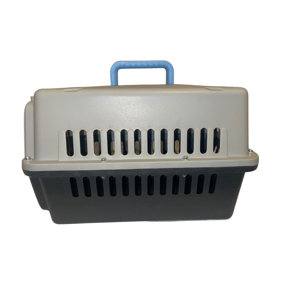 Cusca transport caini si pisici - Talie mica 48x32x30cm | Gri/Bleu