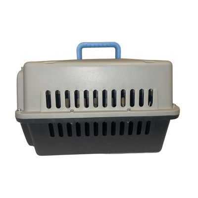 Cusca transport caini si pisici - Talie mica 48x32x30cm | Gri/Bleu