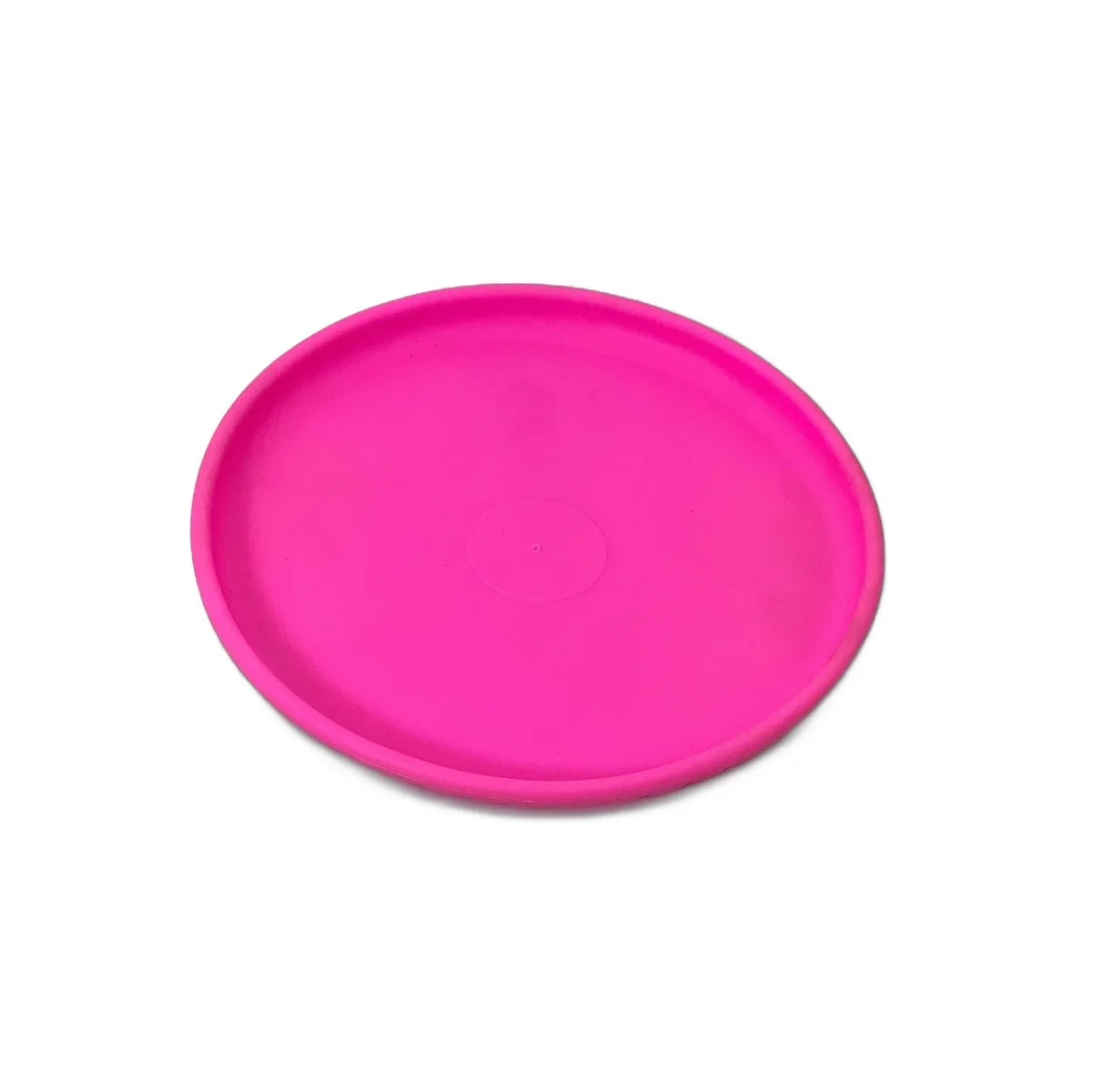 Frisbee pentru câini din cauciuc flexibil – culoare roz închis, vedere de sus 23cm
