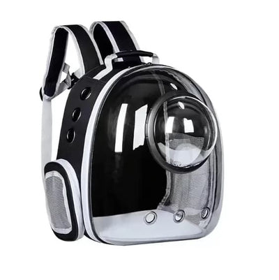 Rucsac transport animale cu fereastra bubble, caini si pisici, negru, ventilatie multipla, 42x28x31 cm