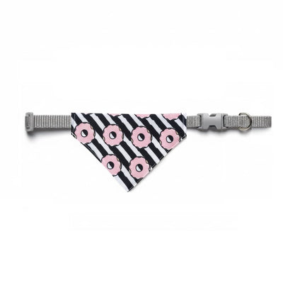 Zgarda bandana caini pisici dungi negre roz reglabila 20-32cm talie mica – PETIVO
