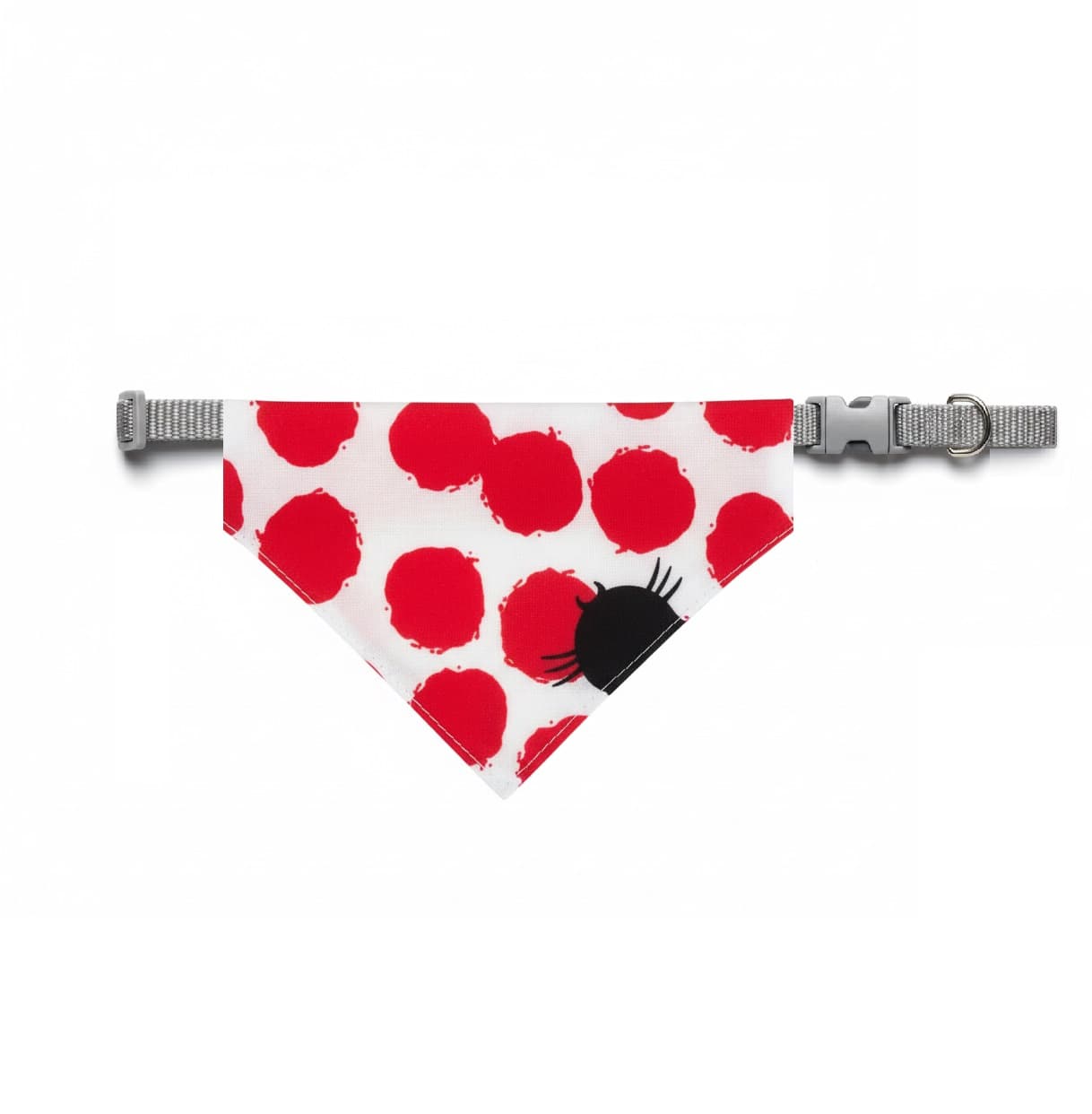 Zgarda bandana caini pisici alba buline rosii model paianjen reglabila 20-32cm – PETIVO

