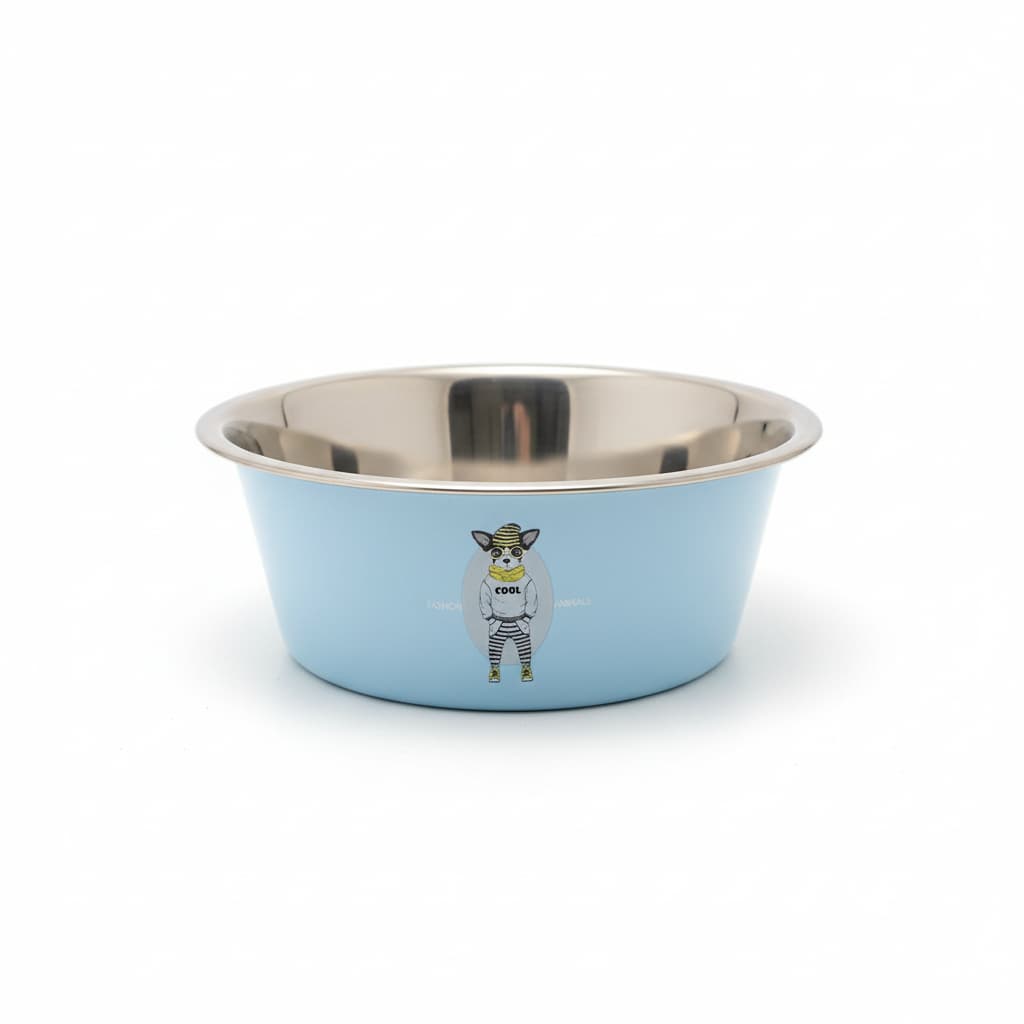 Bol inox caini pisici model Cool Dog anti-alunecare 17cm – PETIVO
