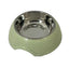 Bol pentru hrană câini și pisici cu interior inox detașabil, culoare verde, diametru 14cm
