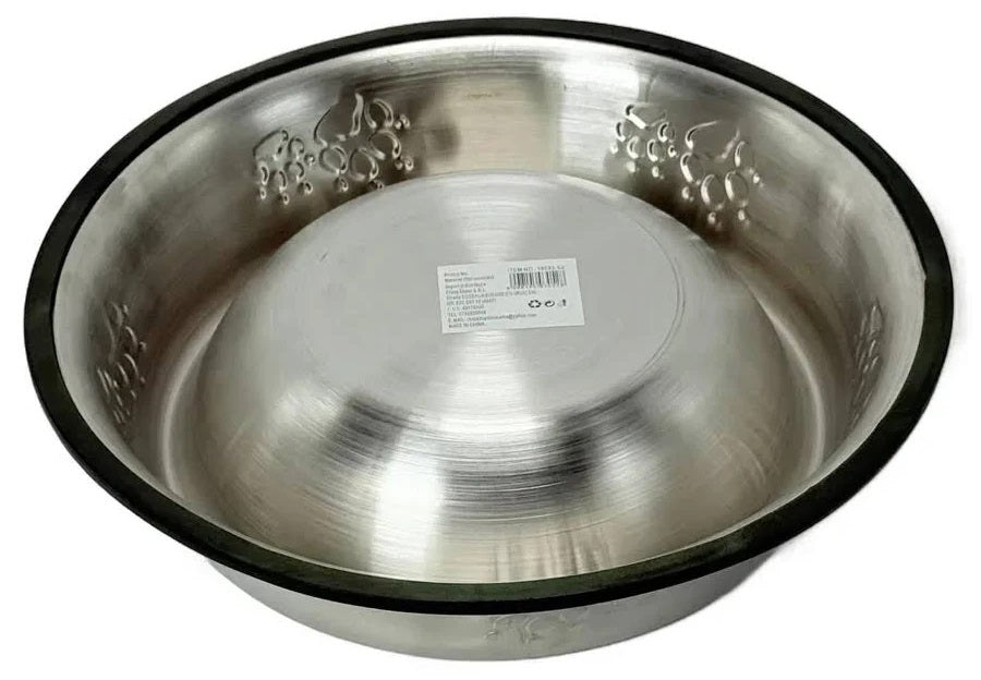 Bol inox antiderapant 22 cm – vedere laterală, bază antiderapantă stabilă
