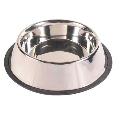 Bol din inox antiderapant pentru câini – diametru 26 cm, design cu os, stabil și rezistent
