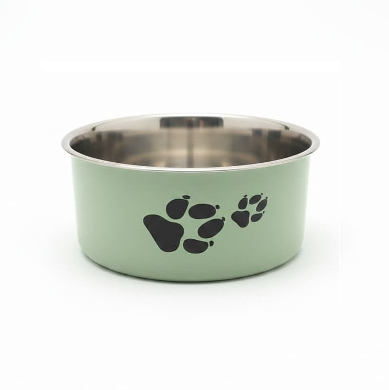 Bol inox caini pisici model labute verde diametru 18cm – PETIVO