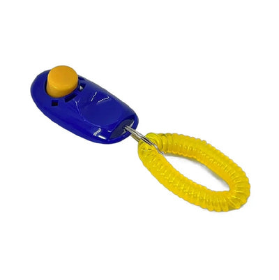 Clicker dresaj cu bandă spiralată pentru câini – culoare albastră, antrenament simplu și eficient
