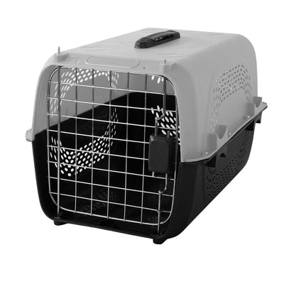Cusca transport caini si pisici, plastic gri, 48x32x30cm