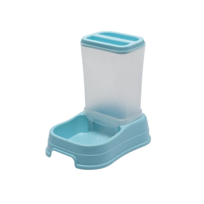 Castron cu rezervor automat de hrana pentru caini si pisici, culoare albastru, capacitate 450 ml