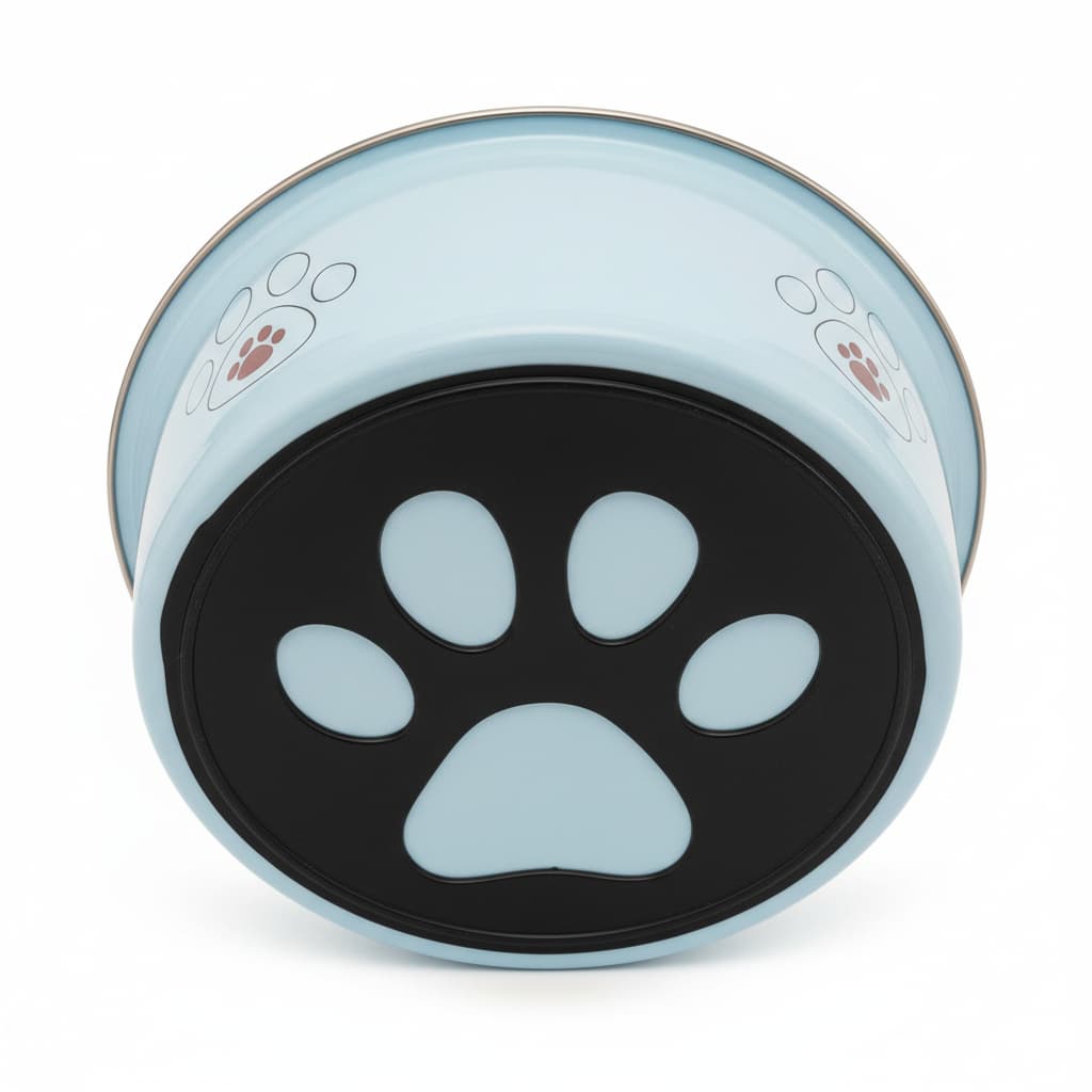 Bol inox caini pisici detaliu fund antiderapant silicon 22cm – PETIVO
