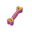 Jucărie pentru câini în formă de os cu inimi, culoare roz, material rezistent, lungime 14cm