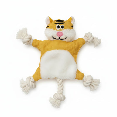 Jucarie plus tigru caini 30cm cu sunet folie squeaky si sfori textile – PETIVO
