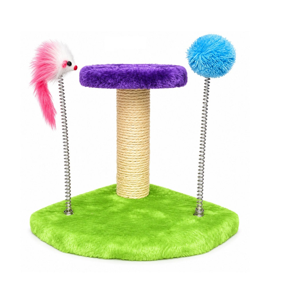 Ansamblu de joacă pentru pisici cu sisal și jucării, 21 cm