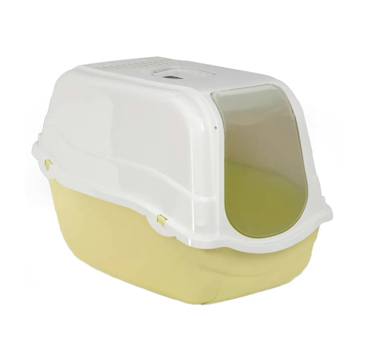 MP Bergamo Romeo litieră acoperită pentru pisici – galben, 57x39x41 cm, vedere față
