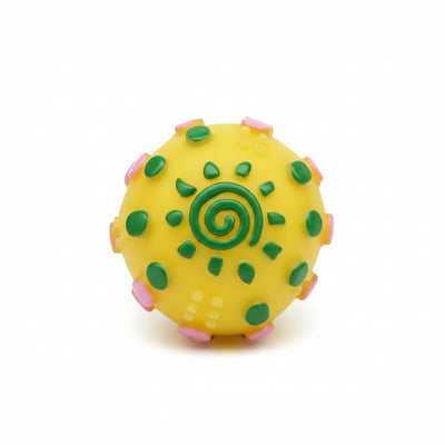 Minge caini cauciuc cu sunet galben jucarie interactiva 8cm – PETIVO
