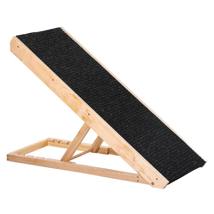 Rampă pliabilă din lemn pentru câini și pisici, reglabilă, 100 cm
