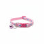 Zgarda ajustabila pisici caini talie mica roz model inimioare clopotel 18-32cm – PETIVO
