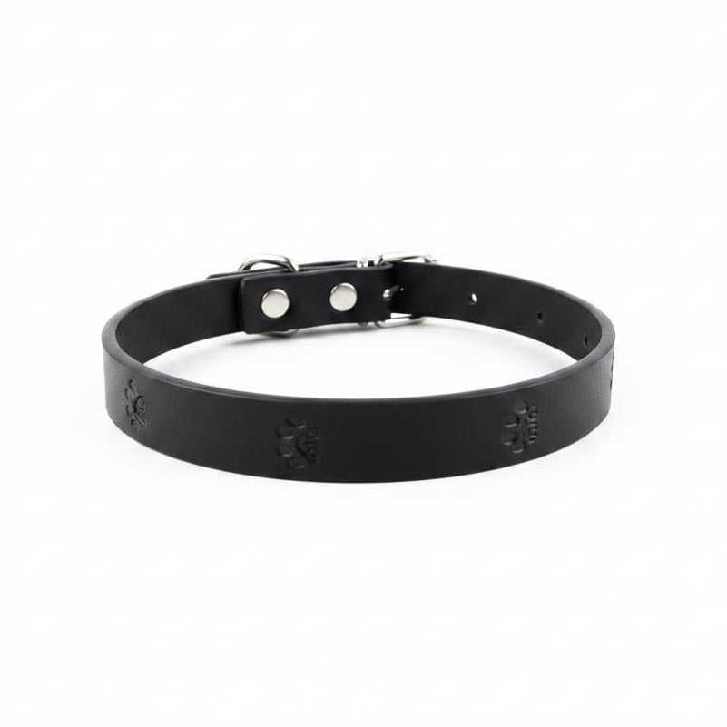 Zgardă reglabilă pentru câini culoare Negru, lățime 1.5 cm, model simplu cu cataramă metalică
