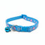 Zgarda ajustabila pisici caini talie mica albastra model inimioare clopotel 18-32cm – PETIVO
