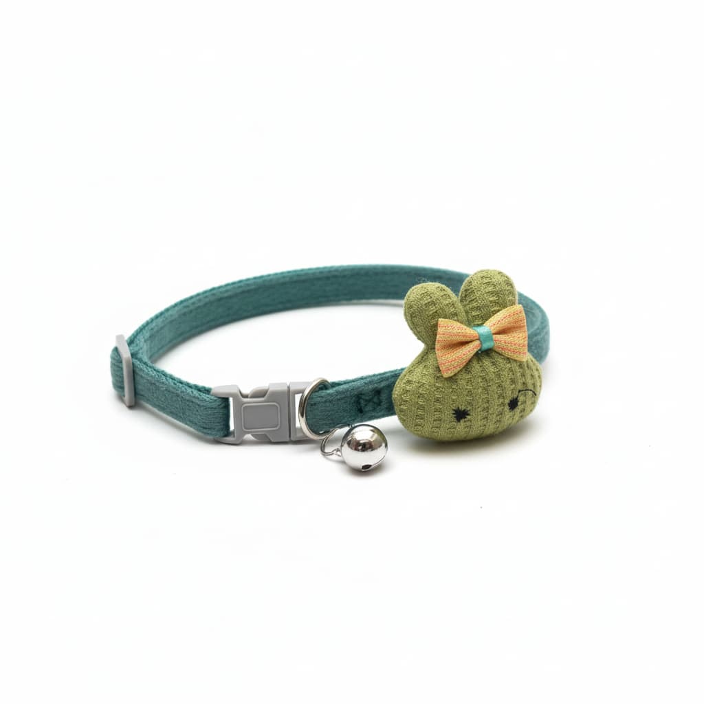 Zgarda caini pisici teal charm broasca verde 3D clopotel reglabila – PETIVO
