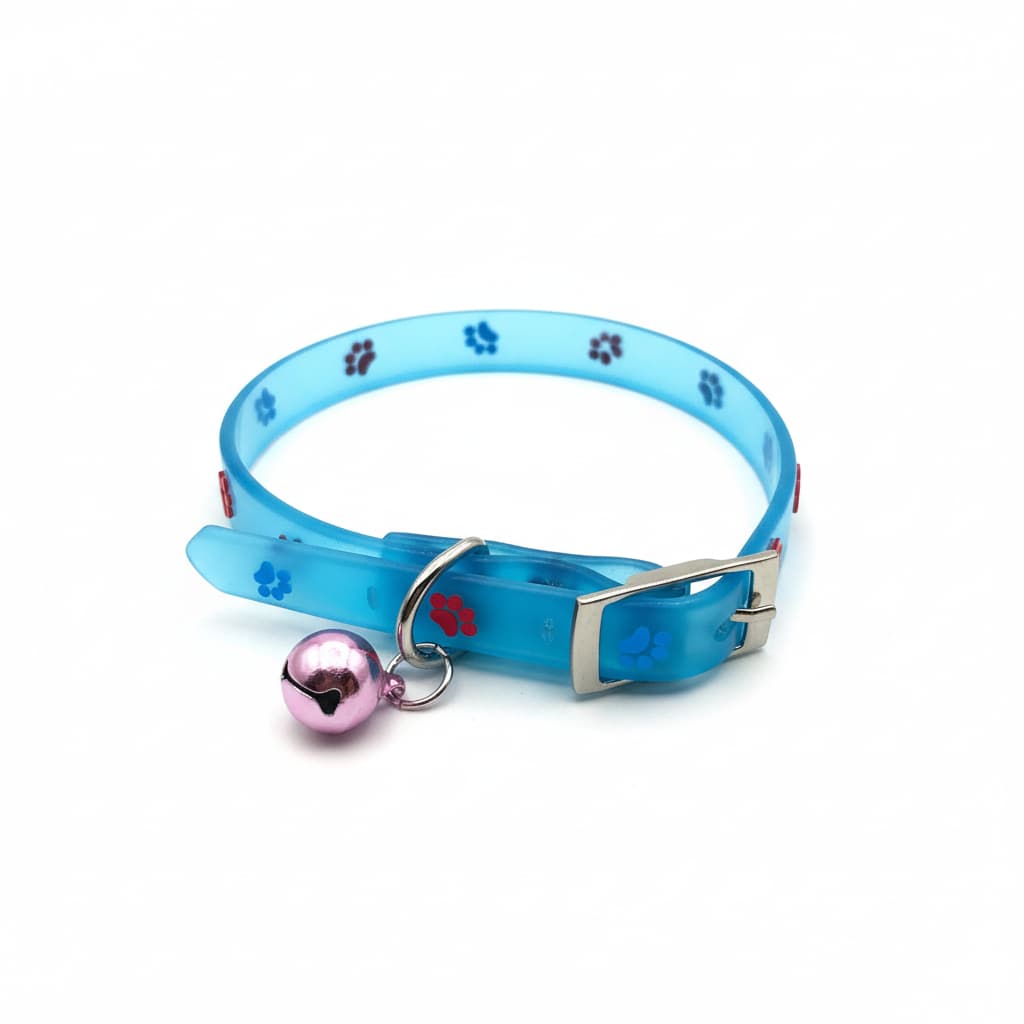 Zgarda silicon reglabila pisici catei bleu clopotel 29cm – PETIVO
